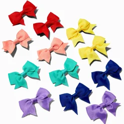 Claire's Noeuds Pour Cheveux|Barrettes Et Pinces-Mini barrettes à nœud pour cheveux arc-en-ciel Claire's Club - Lot de 12