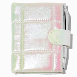 Claire's Cahiers Et Journaux Intimes-Mini carnet journal matelassé blanc