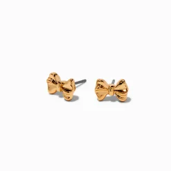 Claire's Clous D'oreilles-Mini clous d'oreilles à nœud couleur dorée