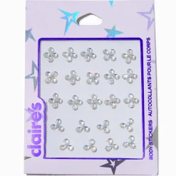 Claire's Paillettes Et Bijoux De Peau-Mini Iridescent Flowers Body Gems