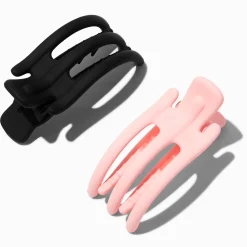 Claire's Barrettes Et Pinces-Mini pinces à cheveux de yoga rose et noire - Lot de 2