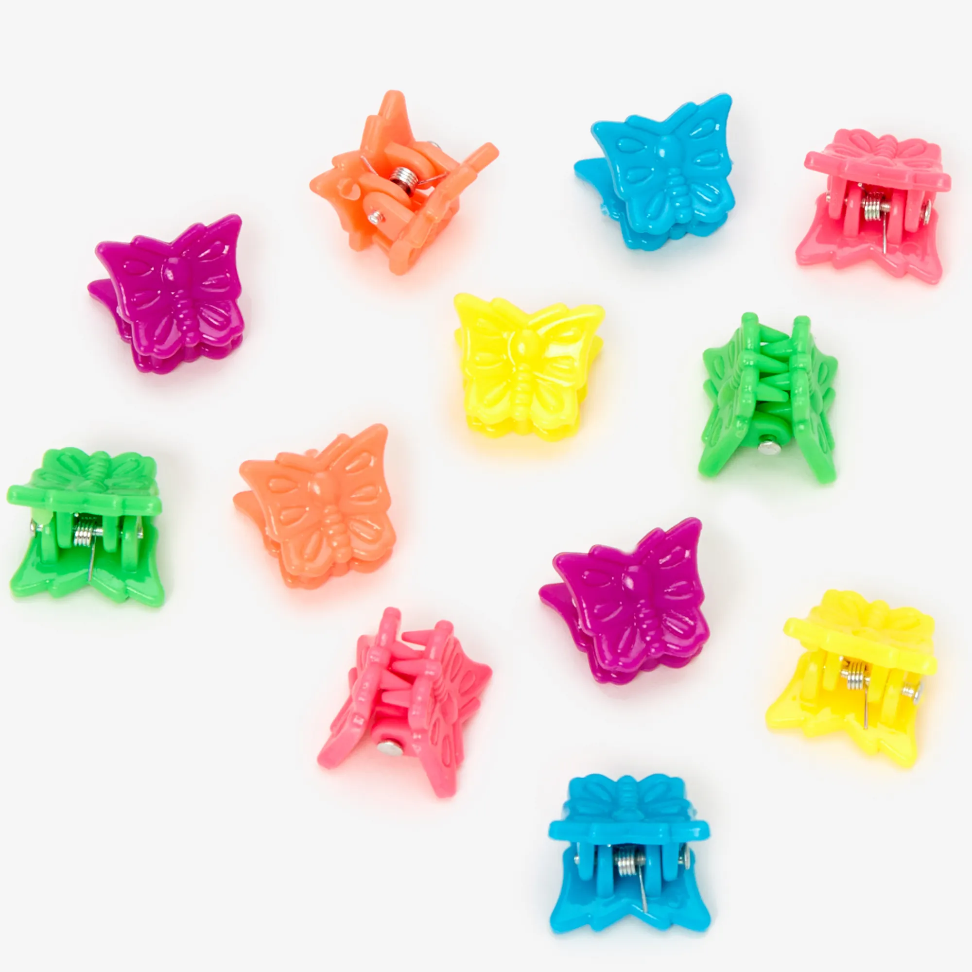 Claire's Barrettes Et Pinces-Mini pinces à cheveux papillon fluo Claire's Club - Lot de 12