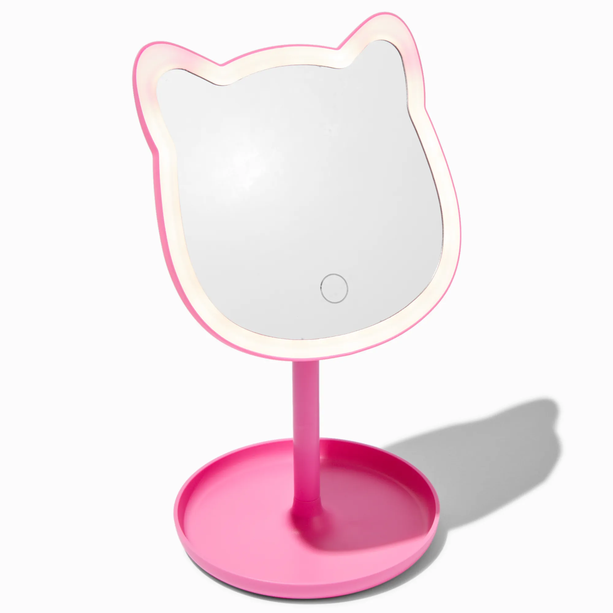 Claire's Déco De Maison-Miroir éclairant en forme de chat rose