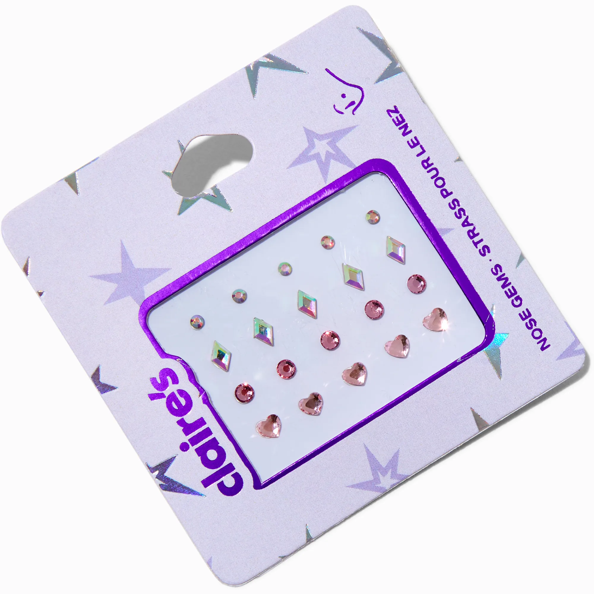 Claire's Paillettes Et Bijoux De Peau-Mixed Stick On Nose Gems - 20 Pack