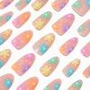 Claire's Ongles-Multicoloured Daisy Long Almond Vegan Faux Nail Set - 24 Pack