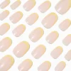 Claire's Ongles-Orange French Tip Medium Oval Vegan Faux Nail Set - 24 Pack