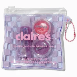 Claire's Lèvres-Palette de gloss violets à carreaux - Lot de 3