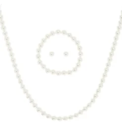 Claire's Parures De Bijoux-Parure de bijoux avec perles d'imitation couleur argentée - Lot de 3