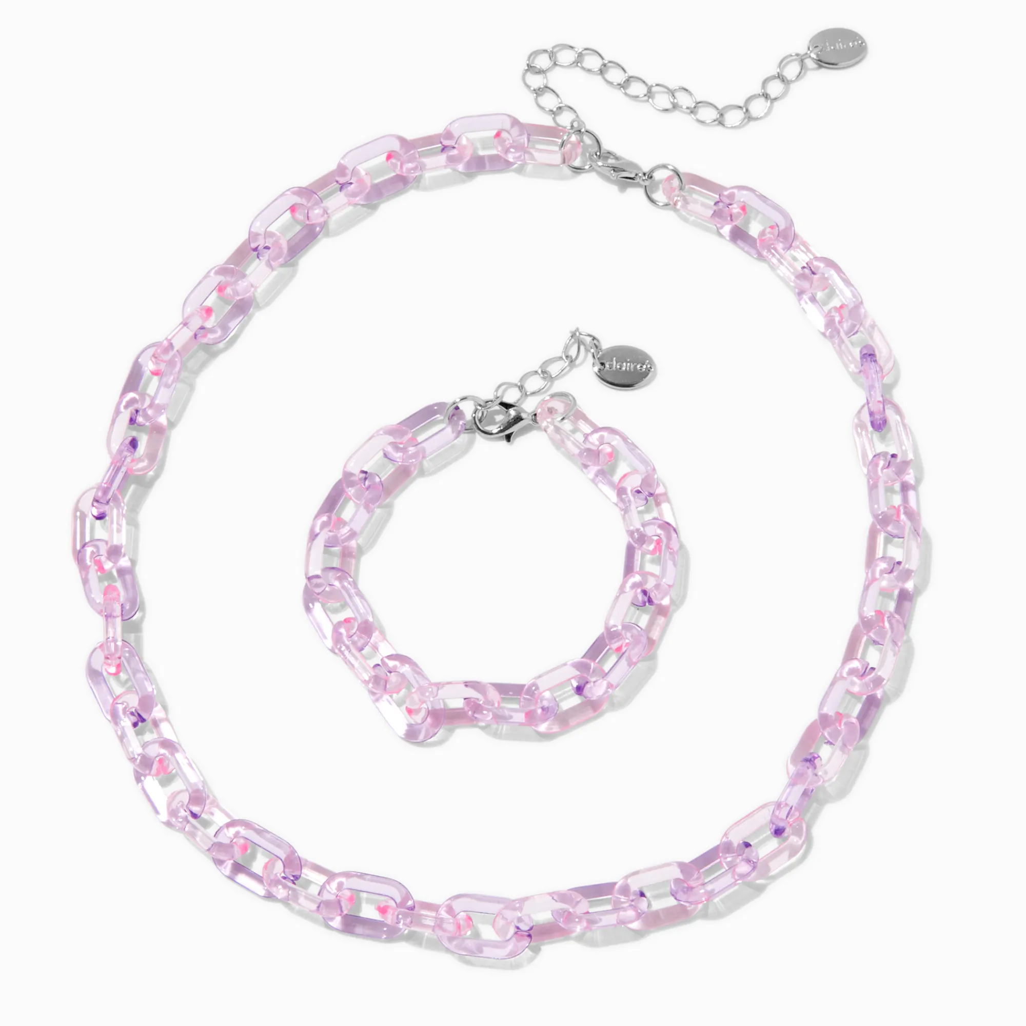Claire's Parures De Bijoux-Parure de bijoux chaînette épaisse acrylique violets Claire's Club - Lot de 2