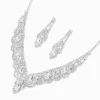 Claire's Parures De Bijoux-Parure de bijoux col à festons avec strass couleur argentée - Lot de 2