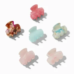 Claire's Barrettes Et Pinces-Pastel Marbled Small Hair Claws - 6 Pack