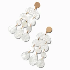 Claire's Pendantes-Pearlized Abstract Chandelier Drop Earrings