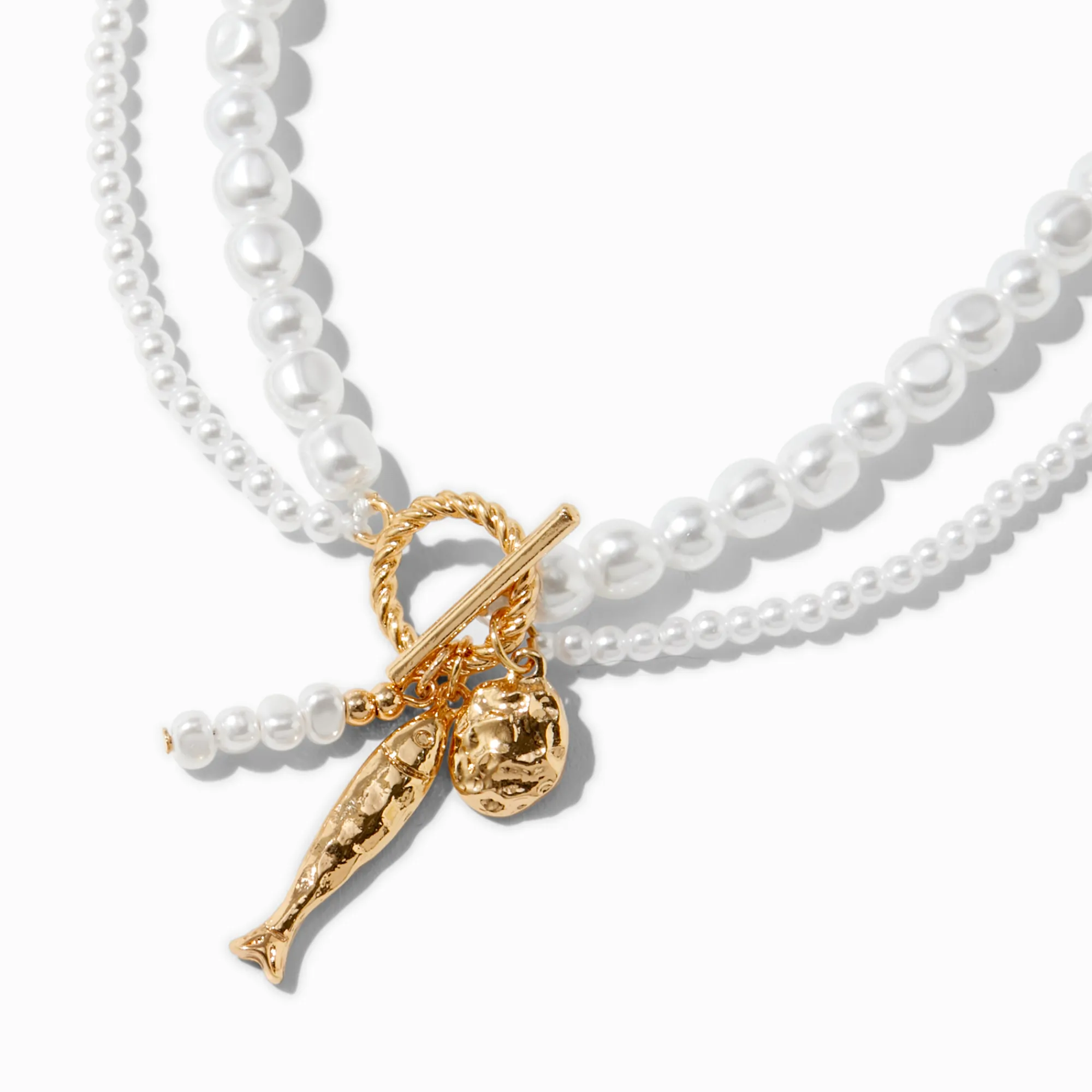 Claire's Colliers-Pearl Toggle Beach Multi-Strand Necklace