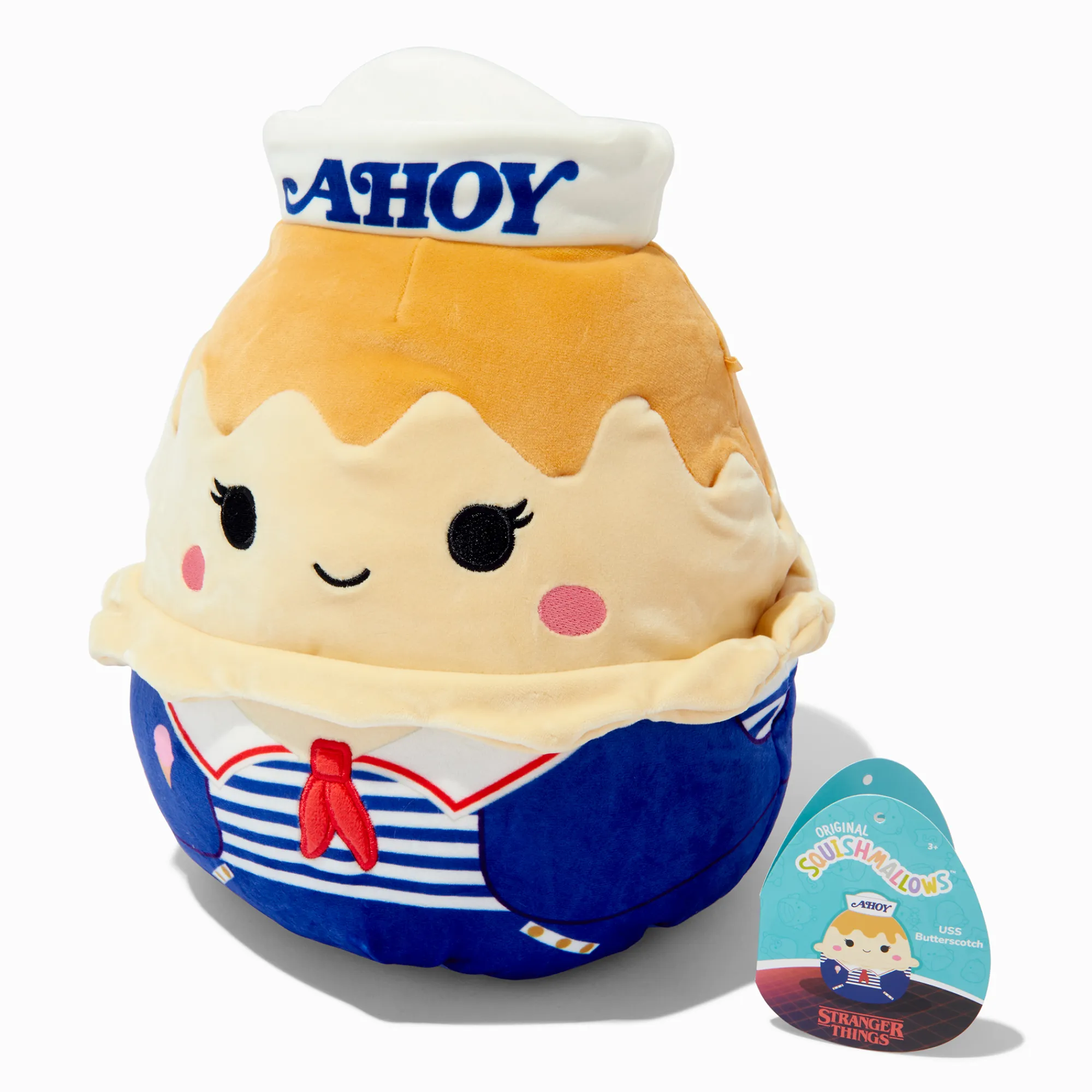 Claire's Squishmallows™-Peluche cuillères USS Butterscotch Scoops Ahoy 20 cm Stranger Things™ Squishmallows™