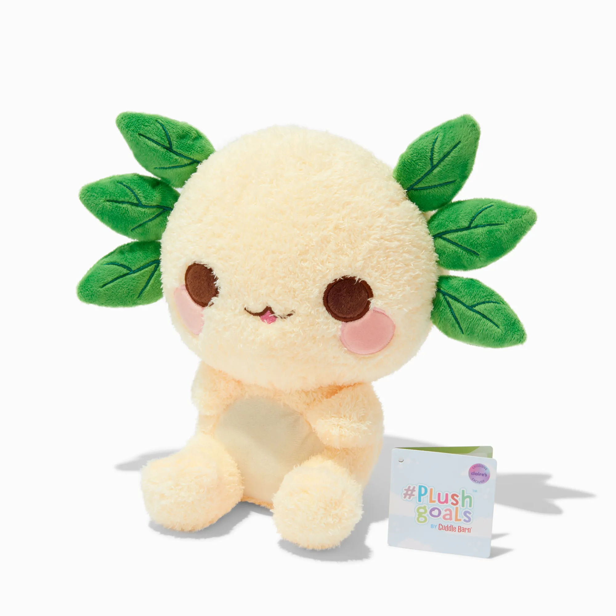 Claire's Cuddle Barn®-Peluche Leia l'axolotl à feuilles 25,5 cm en exclusivité chez Claire’s #Plush Goals by Cuddle Barn®
