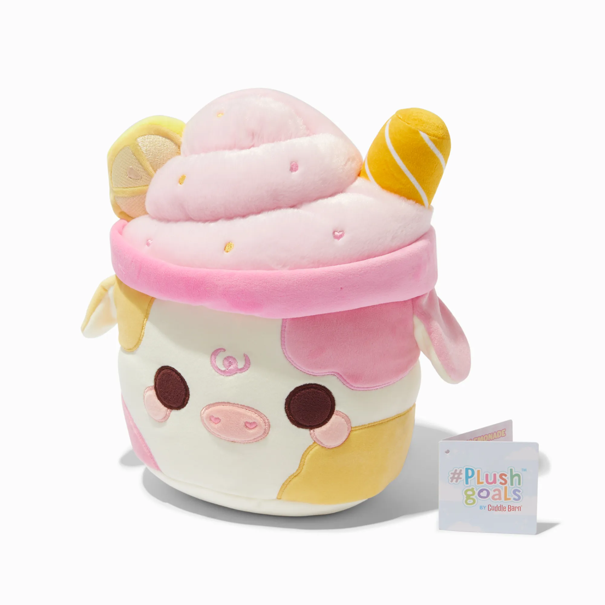 Claire's Cuddle Barn®-Peluche Mooshake limonade rose 18 cm #Plush Goals by Cuddle Barn®