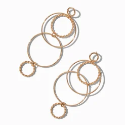 Claire's Pendantes-Pendantes anneaux entrelacés couleur dorée
