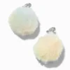 Claire's Clips Et Autocollants-Pendantes à clip avec pompon 4 cm couleur argentée - Arc-en-ciel