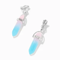 Claire's Pendantes-Pendantes à clip avec strass mystiques phosphorescents 2,5 cm bleues et roses