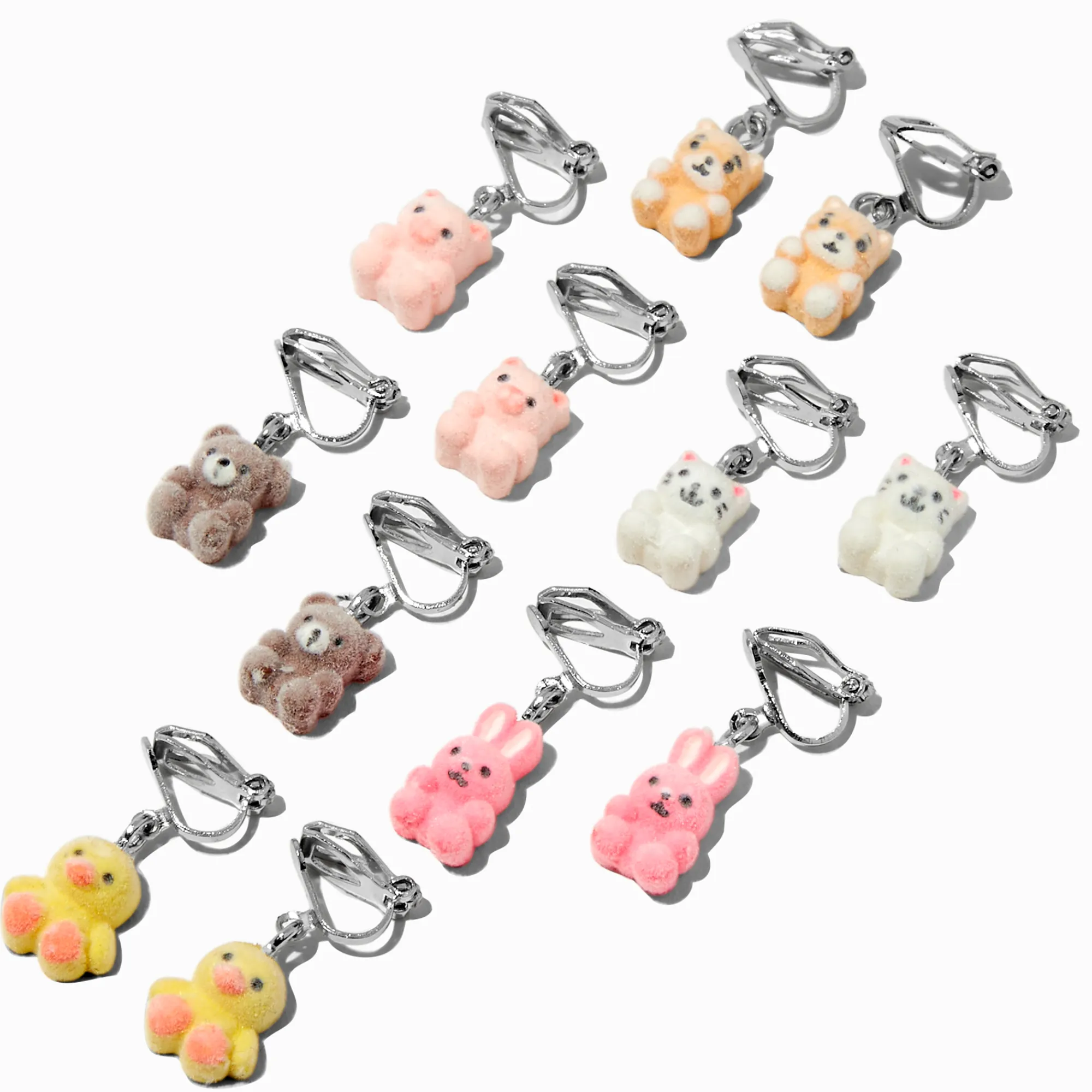 Claire's Clips Et Autocollants-Pendantes à clip 1,5 cm animaux duveteux - Lot de 6