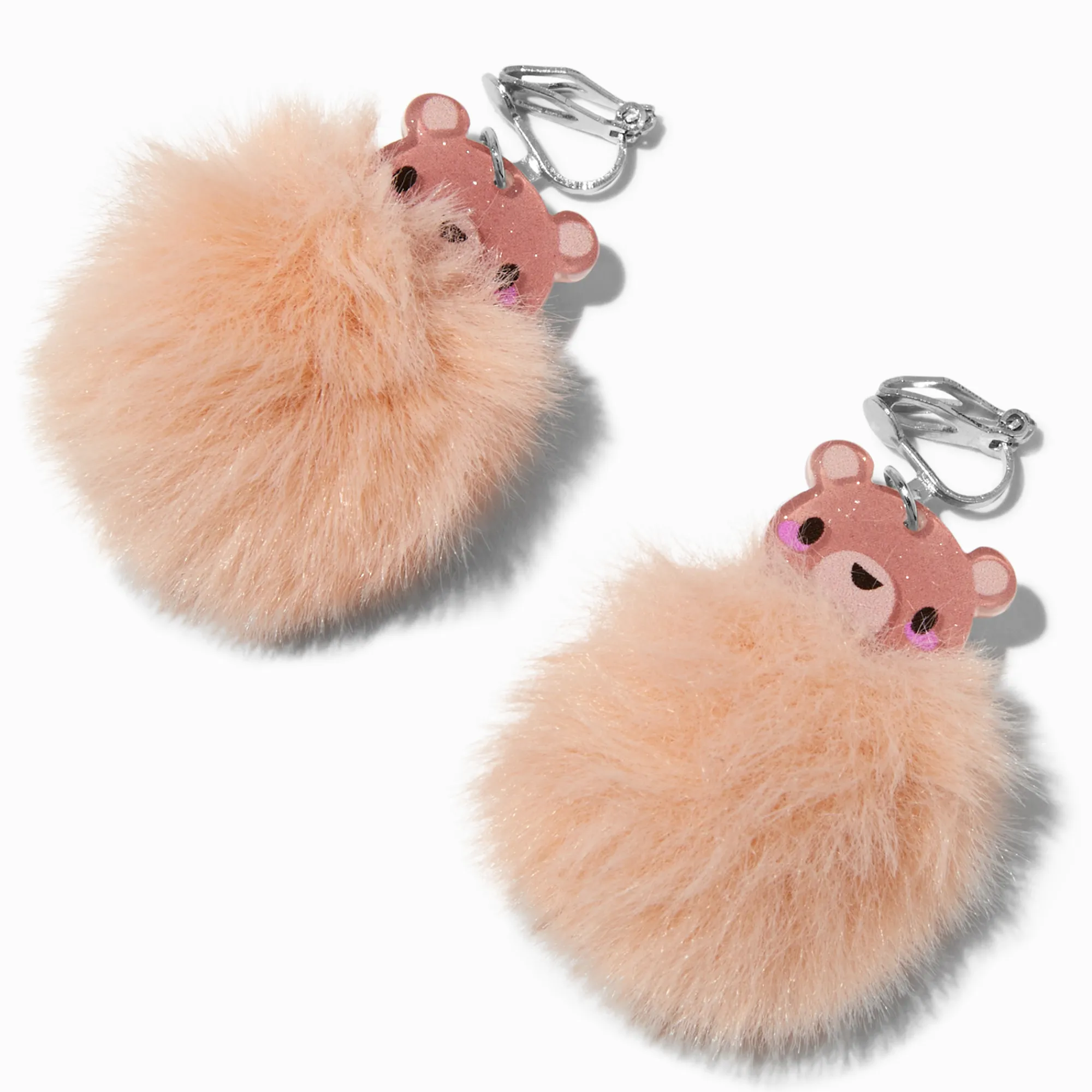 Claire's Pendantes-Pendantes à clip 4 cm avec pompons oursons marron