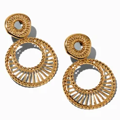 Claire's Clips Et Autocollants-Pendantes à clip 5 cm double cercle couleur dorée