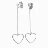 Claire's Clips Et Autocollants-Pendantes à clip linéaires cœur 8 cm couleur argentée