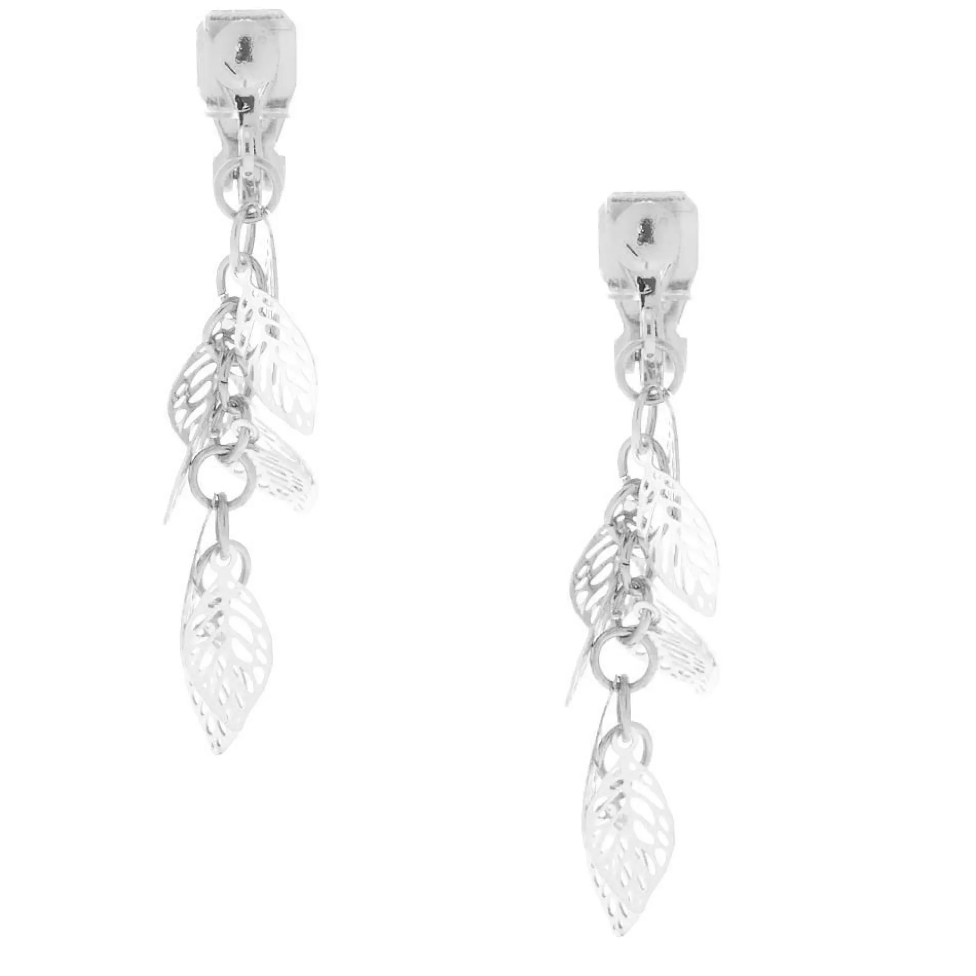 Claire's Clips Et Autocollants|Pendantes-Pendantes à clip motif feuille 3,8 cm couleur argenté