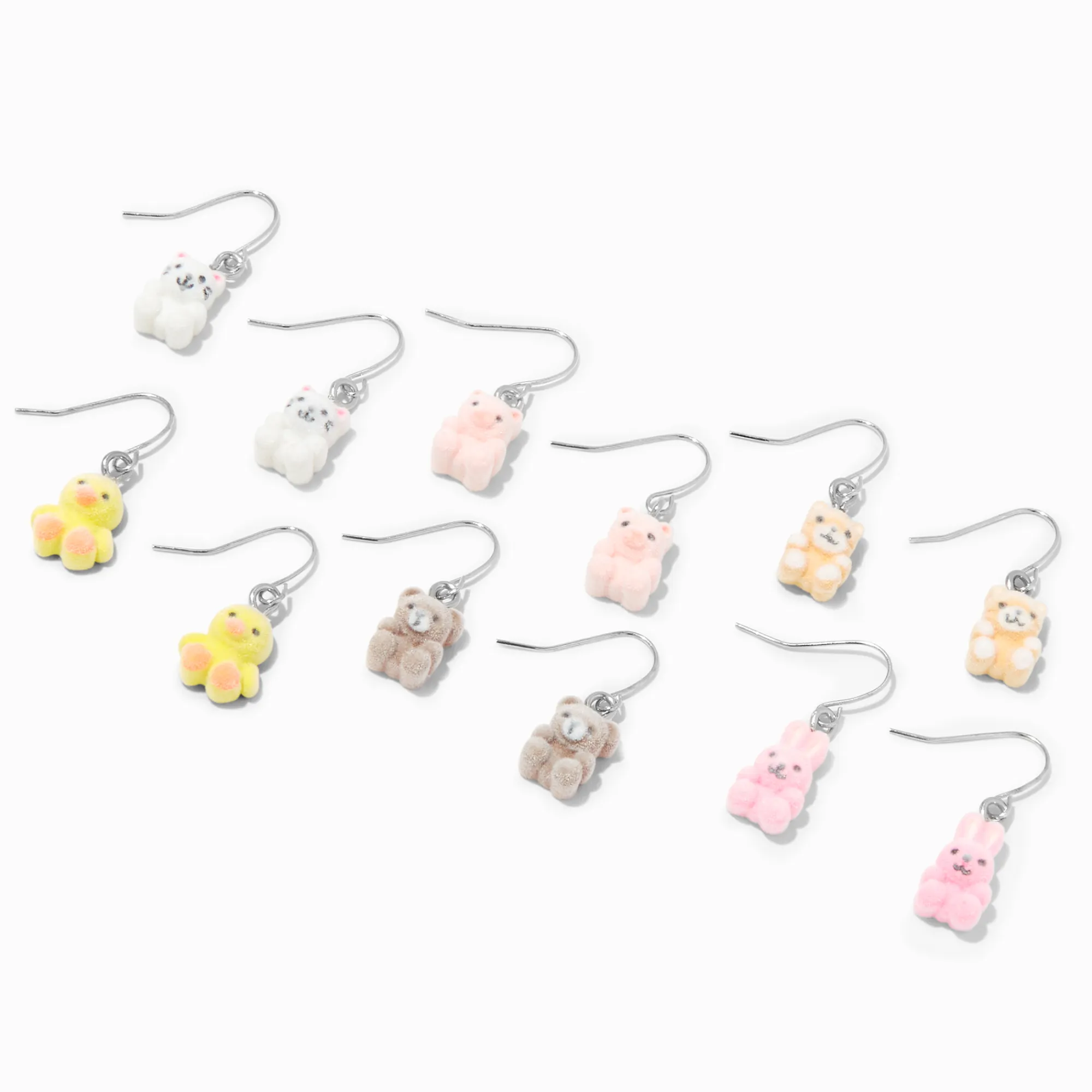 Claire's Pendantes-Pendantes 1,5 cm animal pelucheux - Lot de 6