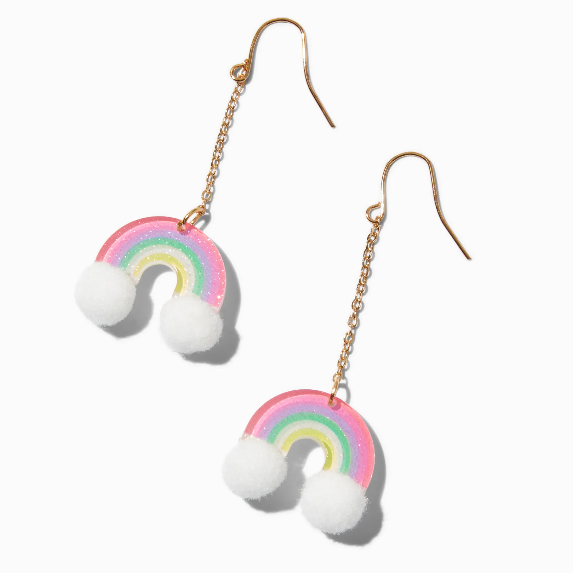 Claire's Pendantes-Pendantes 5 cm arc-en-ciel couleur dorée
