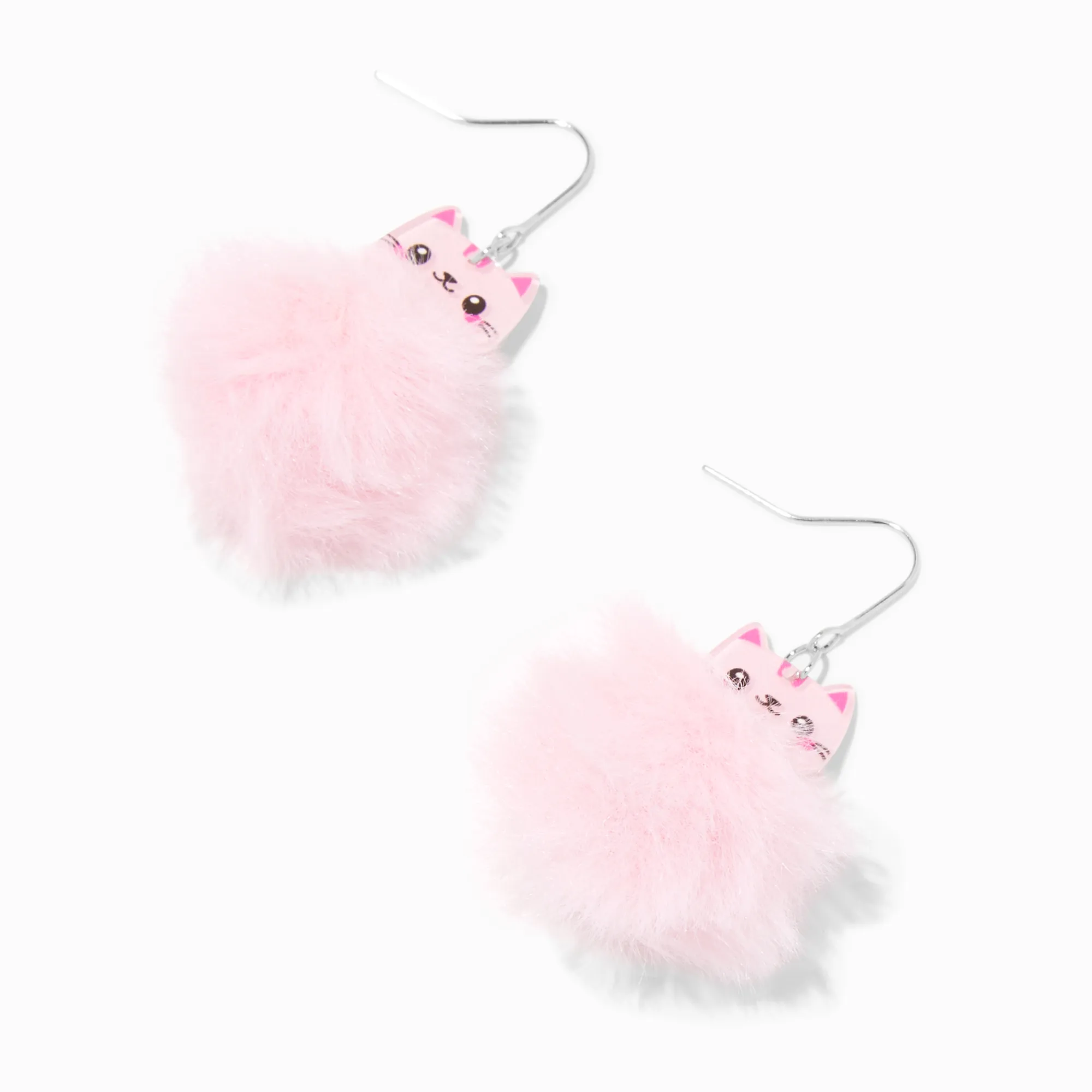 Claire's Pendantes-Pendantes 4 cm avec pompons chat roses