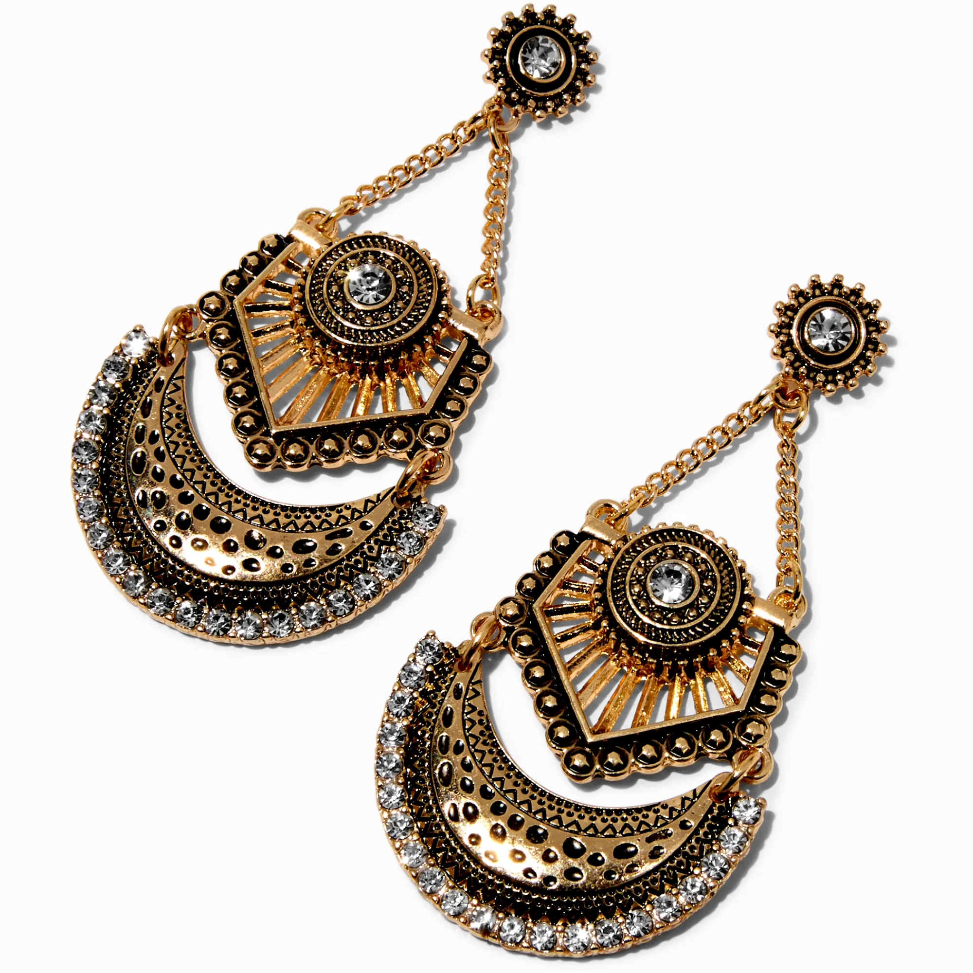 Claire's Pendantes-Pendantes 8 cm bohème de style ancien couleur dorée