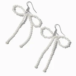 Claire's Pendantes-Pendantes 8 cm bol perles d'imitation blanches