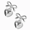 Claire's Pendantes-Pendantes 1,5 cm cœur et nœud couleur argentée