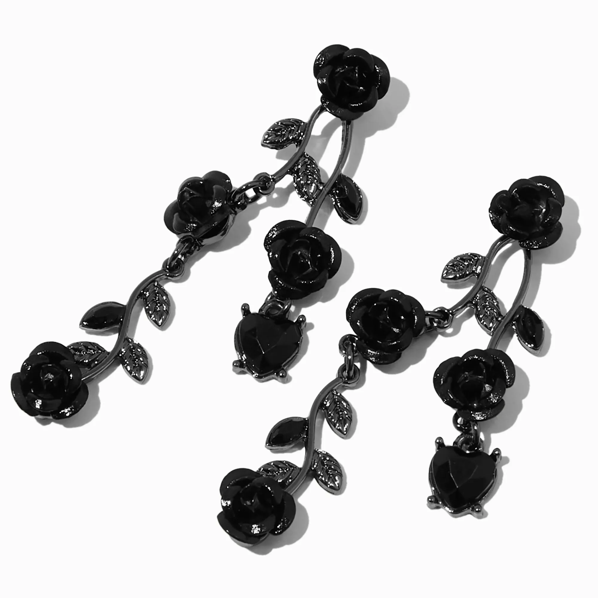 Claire's Pendantes-Pendantes 5 cm feuilles de vigne roses noires