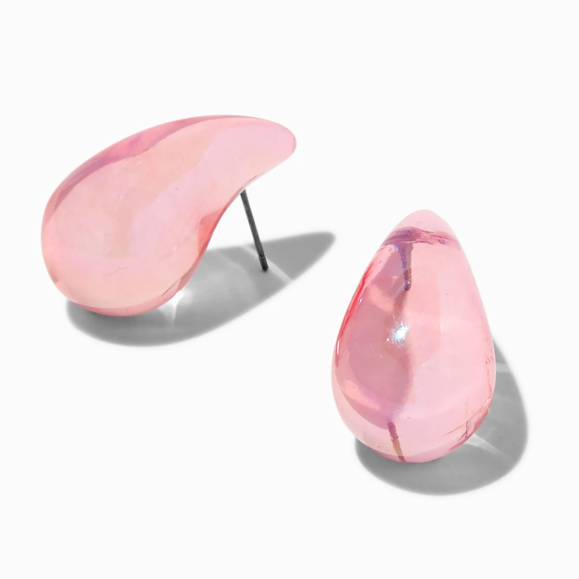 Claire's Pendantes-Pendantes 2,5 cm haricot de grande taille AB iridescentes roses