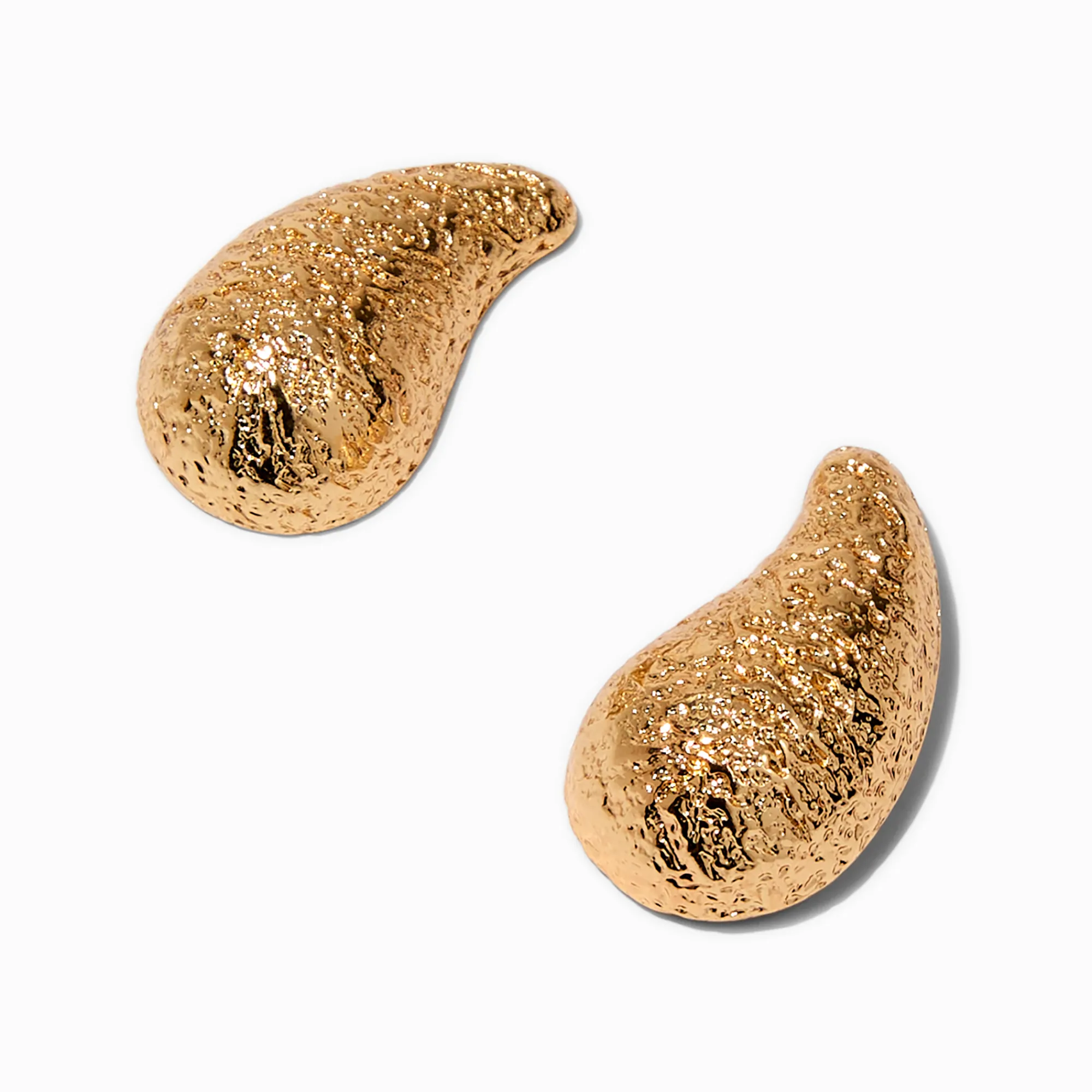 Claire's Pendantes-Pendantes 2,5 cm haricot texturées couleur dorée