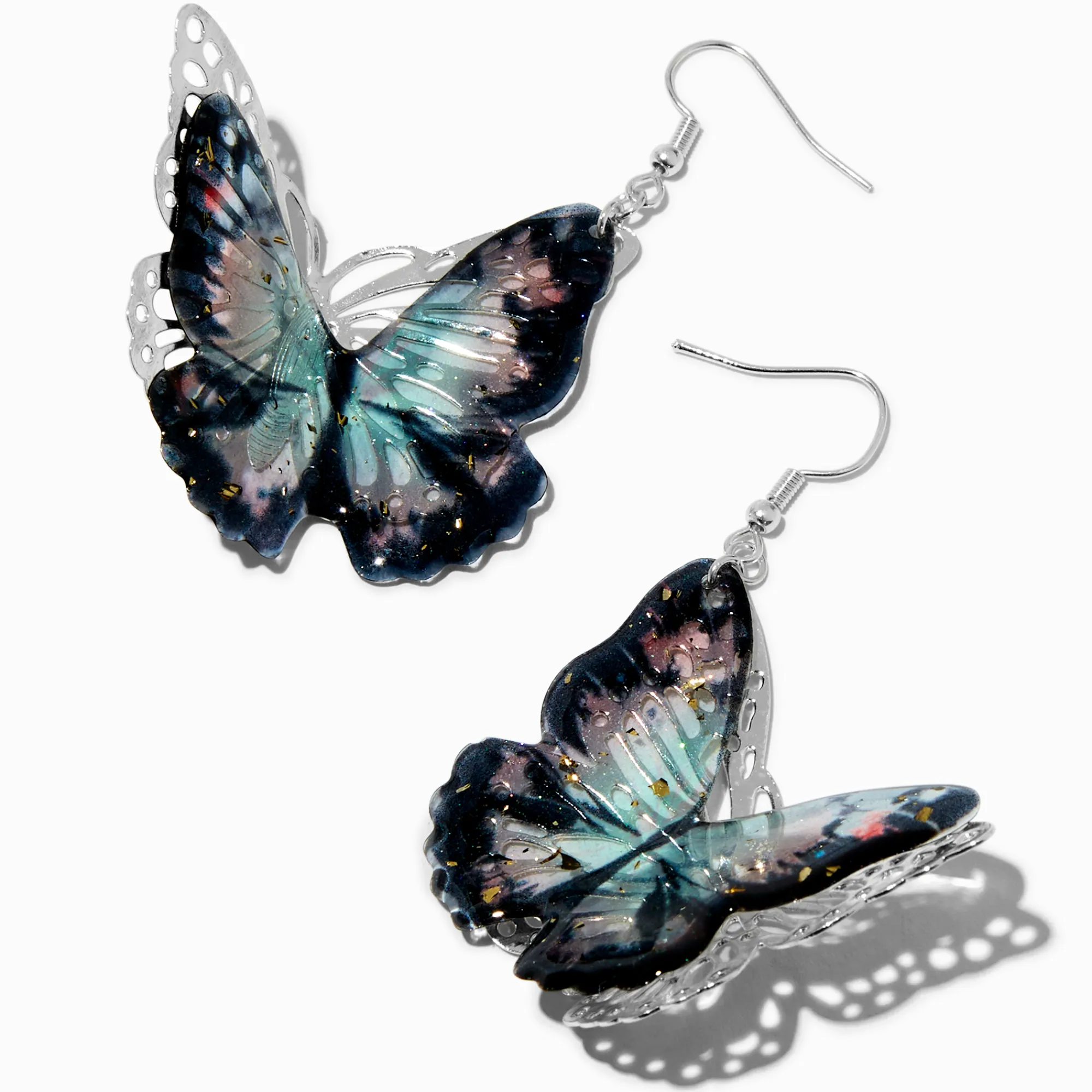 Claire's Pendantes-Pendantes 5 cm papillon 3D en filigrane noires