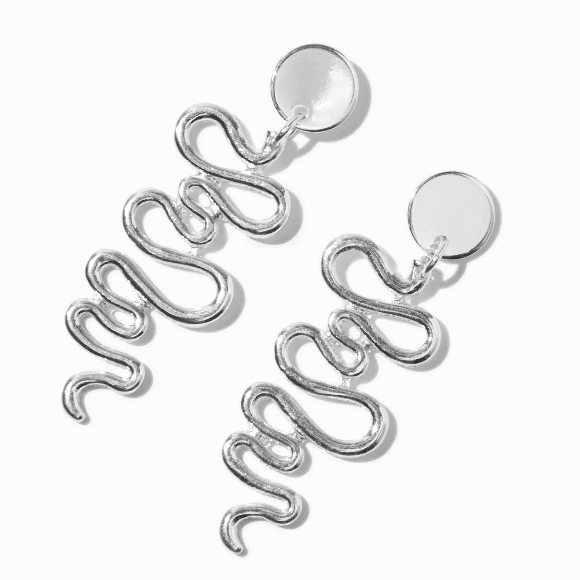 Claire's Pendantes-Pendantes 8 cm serpent ondulant couleur argentée
