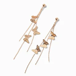 Claire's Pendantes-Pendantes 10 cm triple papillon couleur dorée