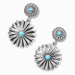 Claire's Pendantes-Pendantes fleur cowgirl en turquoise d'imitation