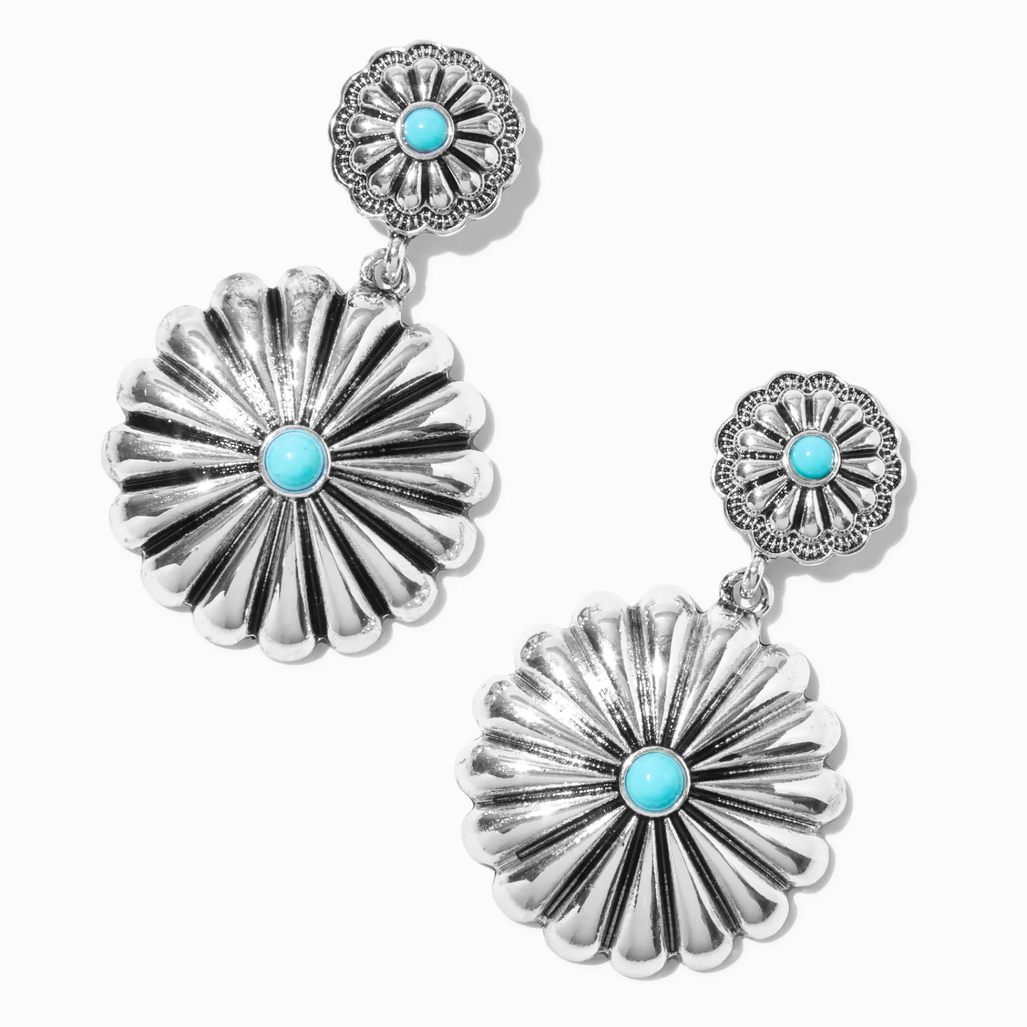 Claire's Pendantes-Pendantes fleur cowgirl en turquoise d'imitation