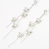 Claire's Pendantes|Clous D'oreilles-Pendantes linéaires couleur argentée 8 cm papillons en zircon cubique d'imitation