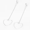 Claire's Pendantes-Pendantes linéaires cœurs ajourés 8 cm couleur argentée