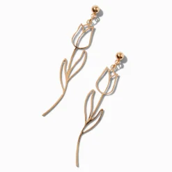 Claire's Pendantes-Pendantes tulipe couleur dorée