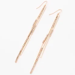 Claire's Pendantes-Pendantes verticales linéaires 10 cm couleur doré rose