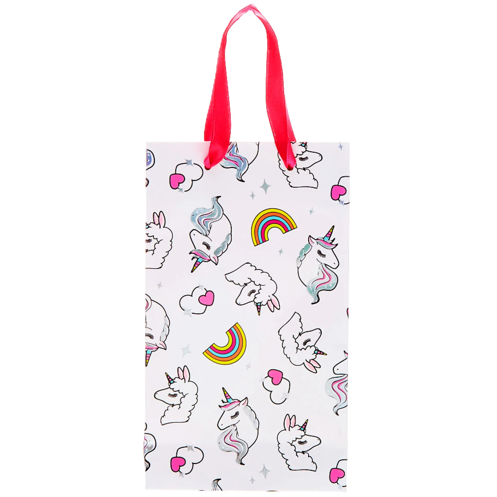 Claire's Sacs Et Boîtes Cadeaux-Petit sac cadeau Miss Glitter la licorne - Blanc