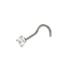 Claire's Bijoux Premium|Bijoux De Piercing-Piercing de nez avec pierre 20 g couleur titané