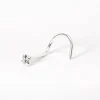 Claire's Bijoux Premium|Bijoux De Piercing-Piercing de nez avec strass classique 0,6 mm couleur argentée
