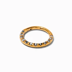 Claire's Bijoux Premium|Bijoux De Piercing-Piercing de nez avec strass 1,0 mm titane couleur dorée